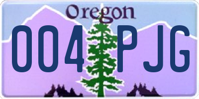 OR license plate 004PJG