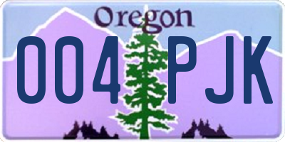 OR license plate 004PJK