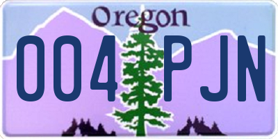OR license plate 004PJN