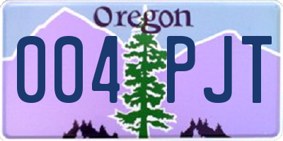 OR license plate 004PJT