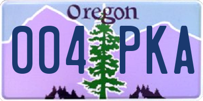 OR license plate 004PKA
