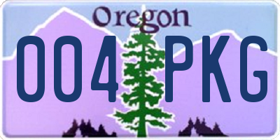 OR license plate 004PKG
