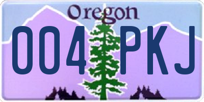 OR license plate 004PKJ