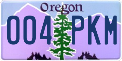 OR license plate 004PKM