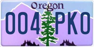 OR license plate 004PKO