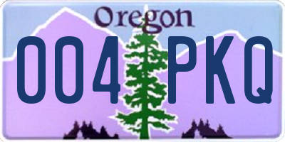 OR license plate 004PKQ