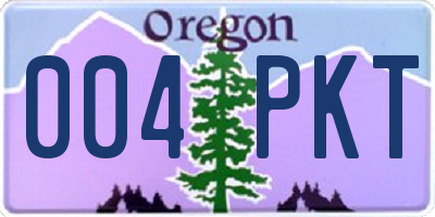 OR license plate 004PKT