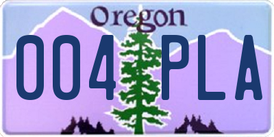 OR license plate 004PLA
