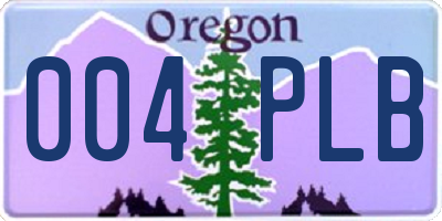 OR license plate 004PLB