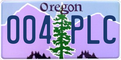OR license plate 004PLC