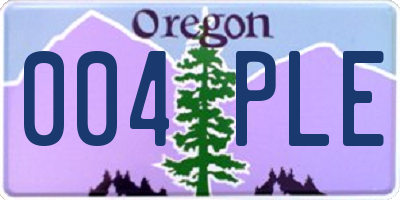 OR license plate 004PLE