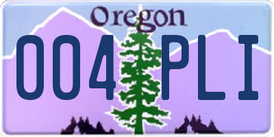 OR license plate 004PLI