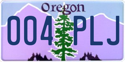 OR license plate 004PLJ