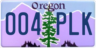 OR license plate 004PLK