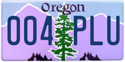 OR license plate 004PLU
