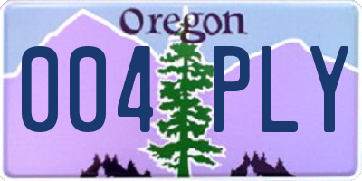 OR license plate 004PLY