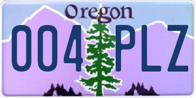 OR license plate 004PLZ