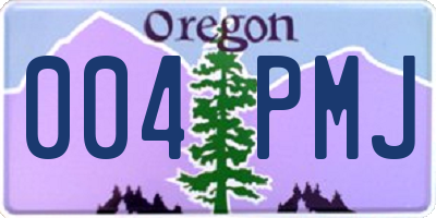 OR license plate 004PMJ