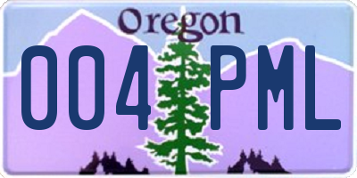 OR license plate 004PML