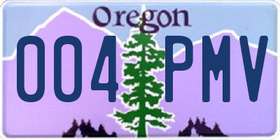 OR license plate 004PMV