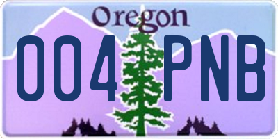 OR license plate 004PNB