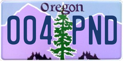 OR license plate 004PND