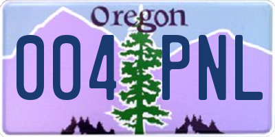 OR license plate 004PNL