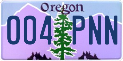OR license plate 004PNN