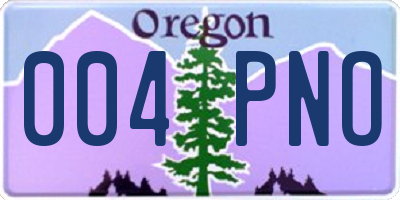 OR license plate 004PNO