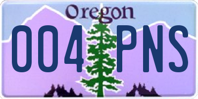 OR license plate 004PNS