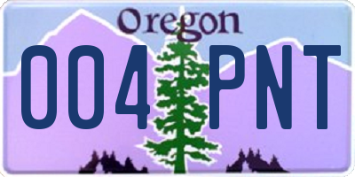 OR license plate 004PNT