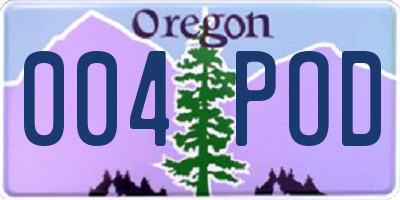 OR license plate 004POD