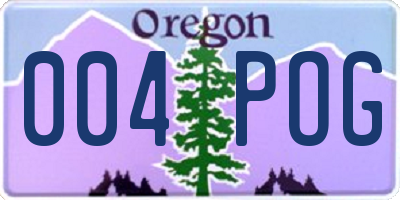 OR license plate 004POG