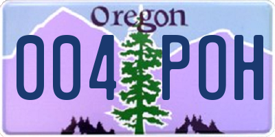 OR license plate 004POH