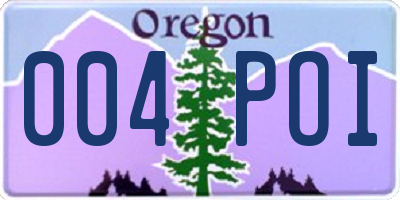 OR license plate 004POI