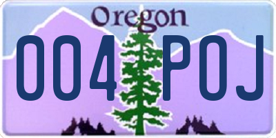 OR license plate 004POJ