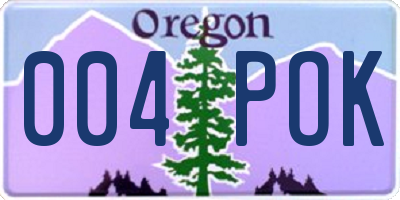 OR license plate 004POK