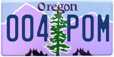OR license plate 004POM