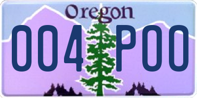 OR license plate 004POO
