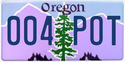 OR license plate 004POT