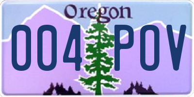 OR license plate 004POV
