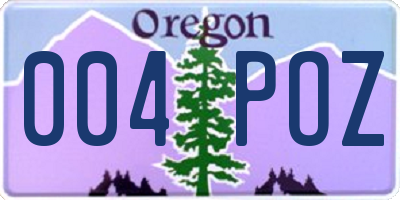 OR license plate 004POZ