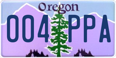 OR license plate 004PPA