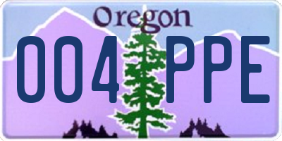 OR license plate 004PPE