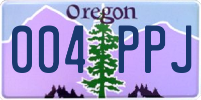 OR license plate 004PPJ