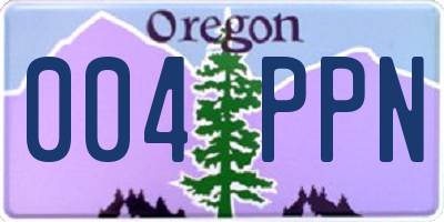 OR license plate 004PPN