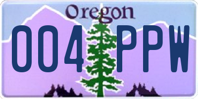 OR license plate 004PPW