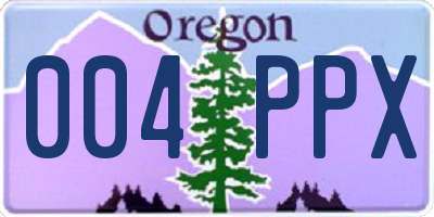 OR license plate 004PPX