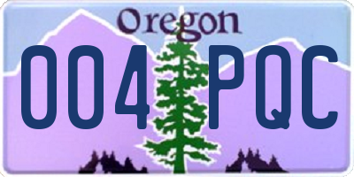 OR license plate 004PQC