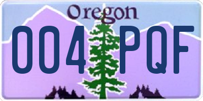 OR license plate 004PQF